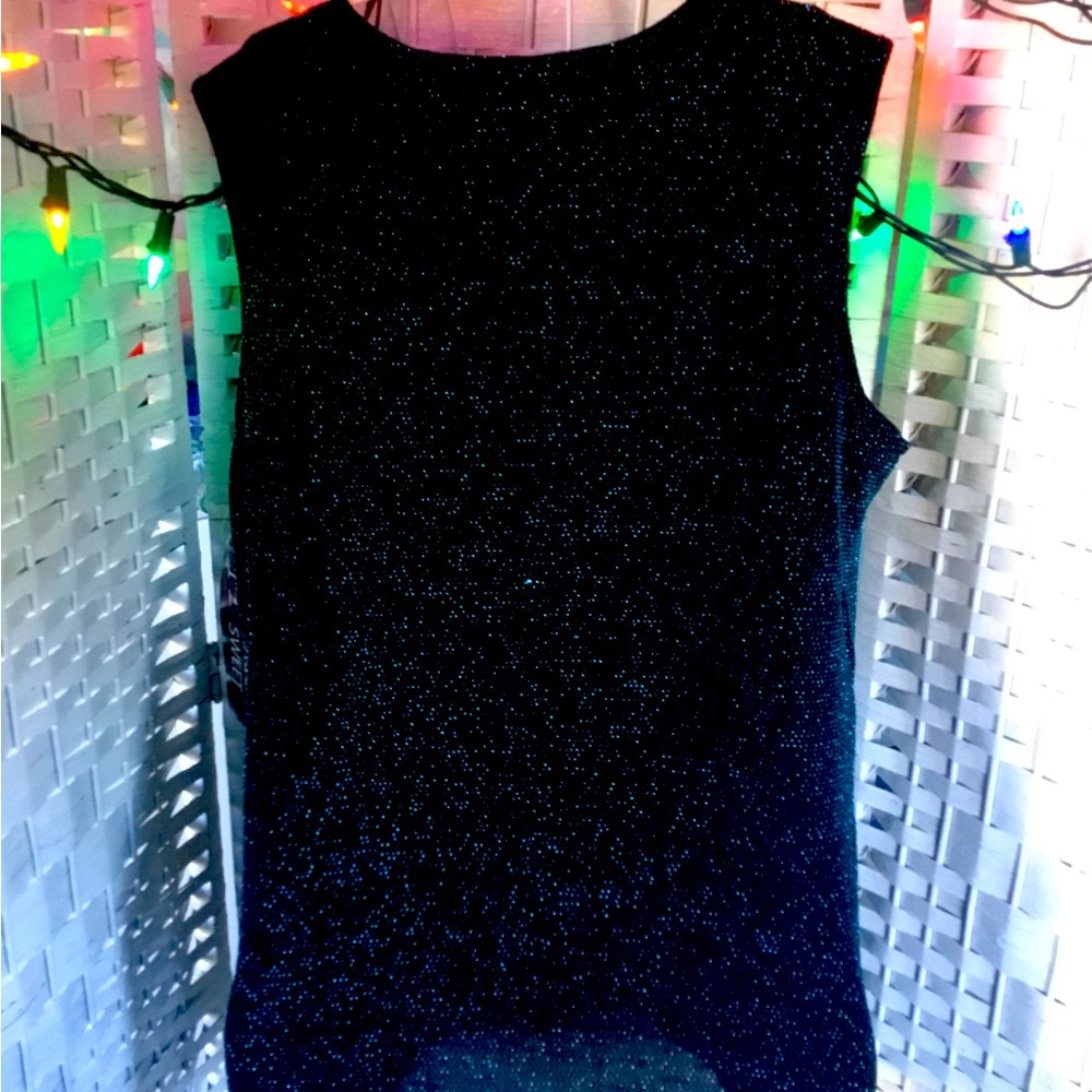 🎄Maggie Sweet Black & Green Sparkly Tank Top S Small 💚NWT💚 🎄 - Picture 4 of 7